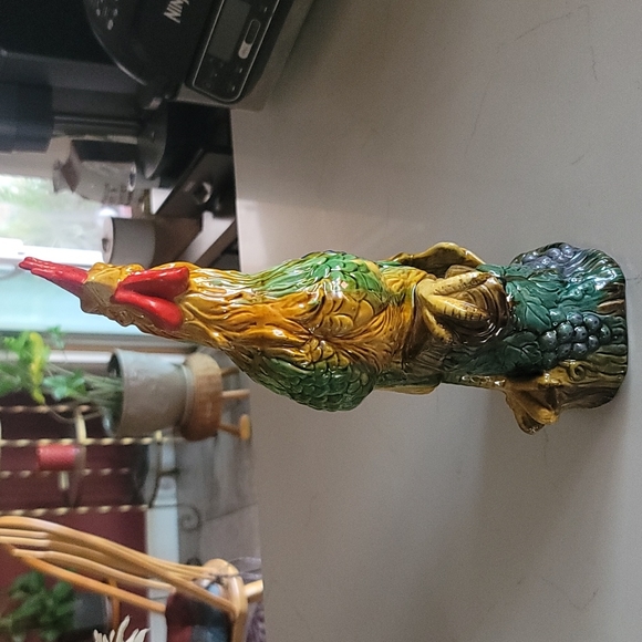 Vintage Majolica Rooster Statue - Picture 2 of 7
